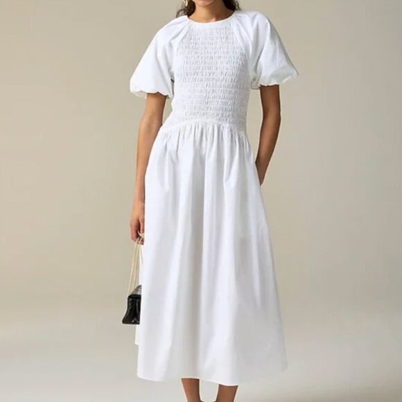 NWT J.Crew Meadow Dress in Cotton Poplin - White - Picture 1 of 13